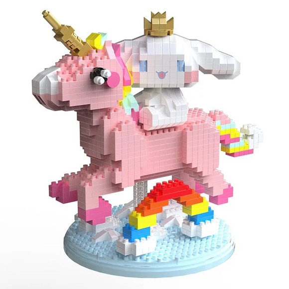 Sanrio Cinnamoroll Unicorn Rainbow Lego Nano Blocks 949 Pieces - Picture 5 of 7